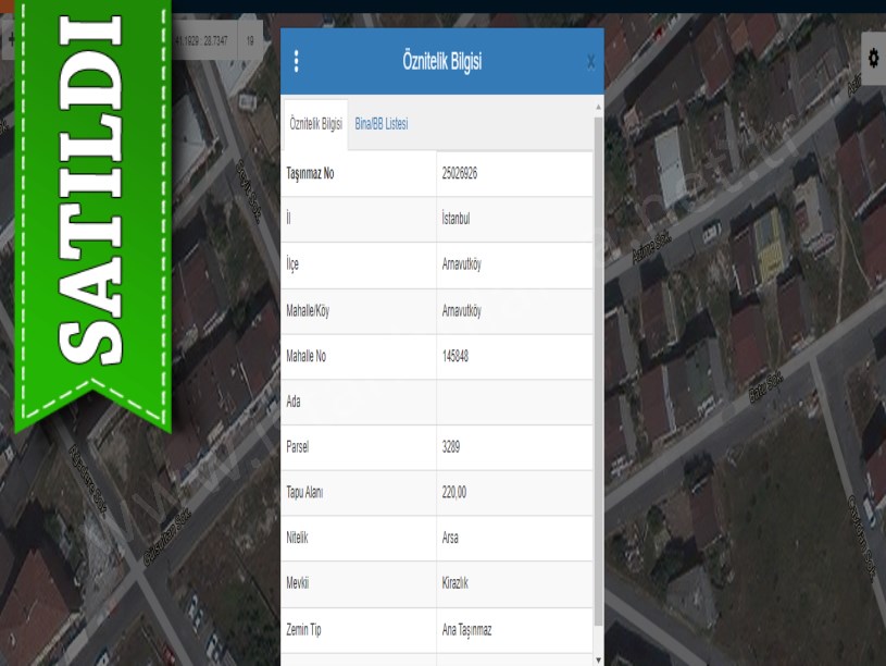  Arnavutköy NeneHatun Mah. Satılık Arsa ,219 M2 Müstakil 3 kat İmarlı