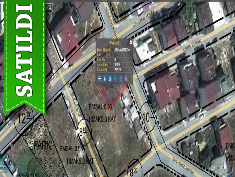  Arnavutköy NeneHatun Mah. Satılık Arsa ,219 M2 Müstakil 3 kat İmarlı