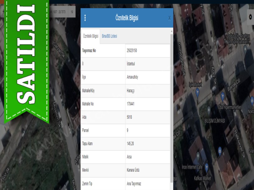 Arnavutköy Haraççıda Satılık Arsa , 145 m2 Müstakil 4 kat İmarlı 