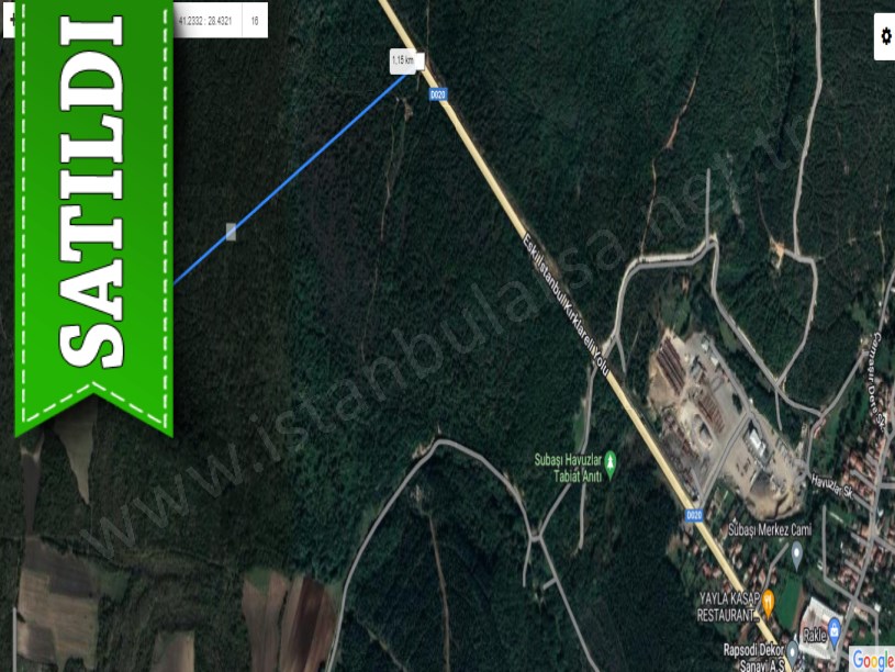 Çatalca Akalanda Satılık Tarla , 1,374 m2 Müstakil 