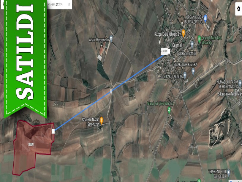 Tekirdağ Marmaraereğli Çeşmeli Mah Satılık Arsa , 237 M2 Yolu Var Hisseli 