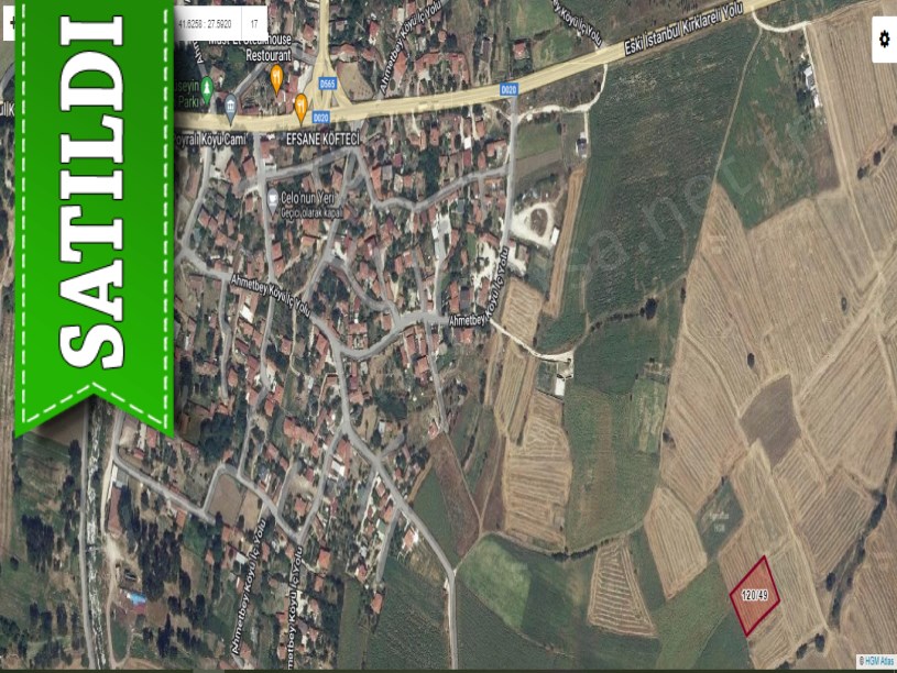 Kırklareli Pınarhisar Poyralı Köyünde Satılık Tarla , 2,089 m2 Müstakil Merkeze Yakın