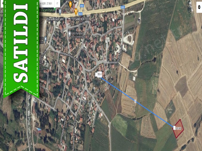 Kırklareli Pınarhisar Poyralı Köyünde Satılık Tarla , 2,089 m2 Müstakil Merkeze Yakın