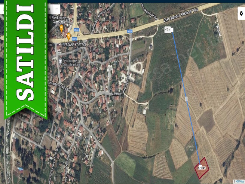 Kırklareli Pınarhisar Poyralı Köyünde Satılık Tarla , 2,089 m2 Müstakil Merkeze Yakın