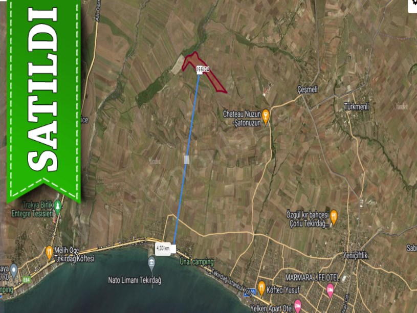 Tekirdağ Marmaraereğli Çeşmeli Mah Satılık Arsa , 665 m2 Yolu Var