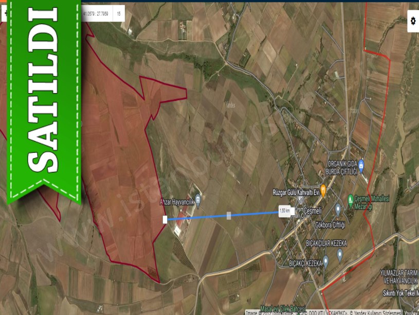 Tekirdağ Marmaraereğli Çeşmeli Mah Satılık Arsa , 2,100 M2 Yolu Var 