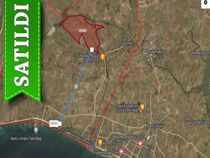 Tekirdağ Marmaraereğli Çeşmeli Mah Satılık Arsa , 2,100 M2 Yolu Var 