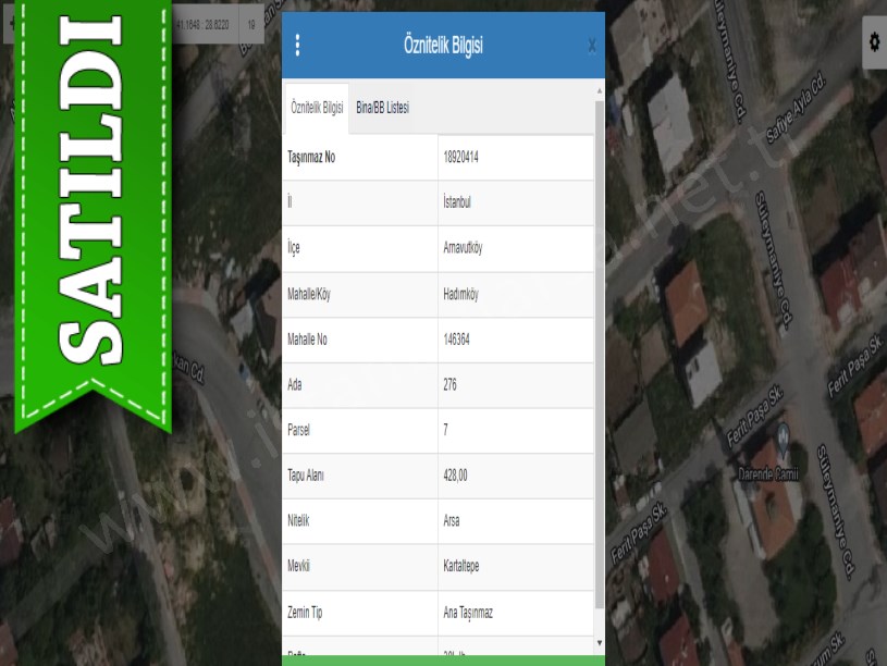 Arnavutköy Hadımköyde Satılık Arsa , 428 M2 Cadde Cephe Müstakil