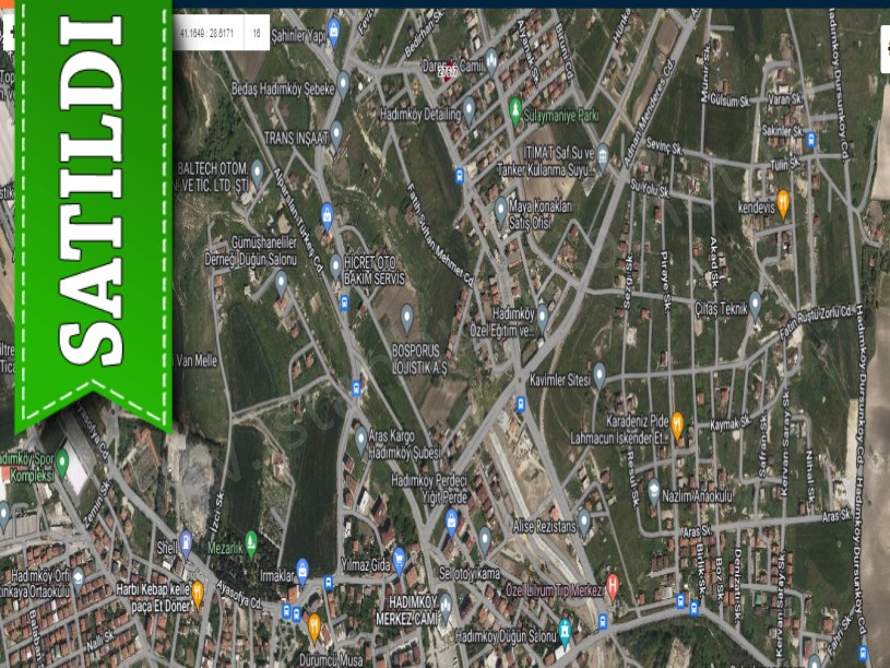 Arnavutköy Hadımköyde Satılık Arsa , 428 M2 Cadde Cephe Müstakil