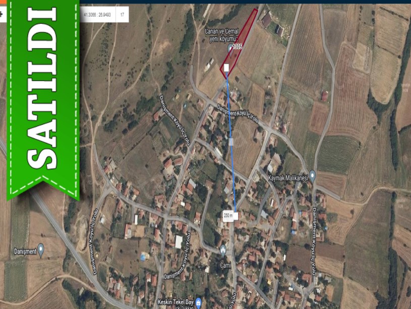Tekirdağ Hayrabolu Danişmentte Satılık Arsa , 560 m2 Merkezde Hisseli