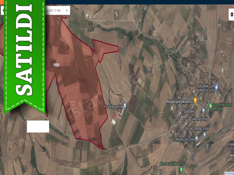Tekirdağ Marmaraereğli Çeşmeli Mah Satılık Arsa , 1005  M2 Yolu Var