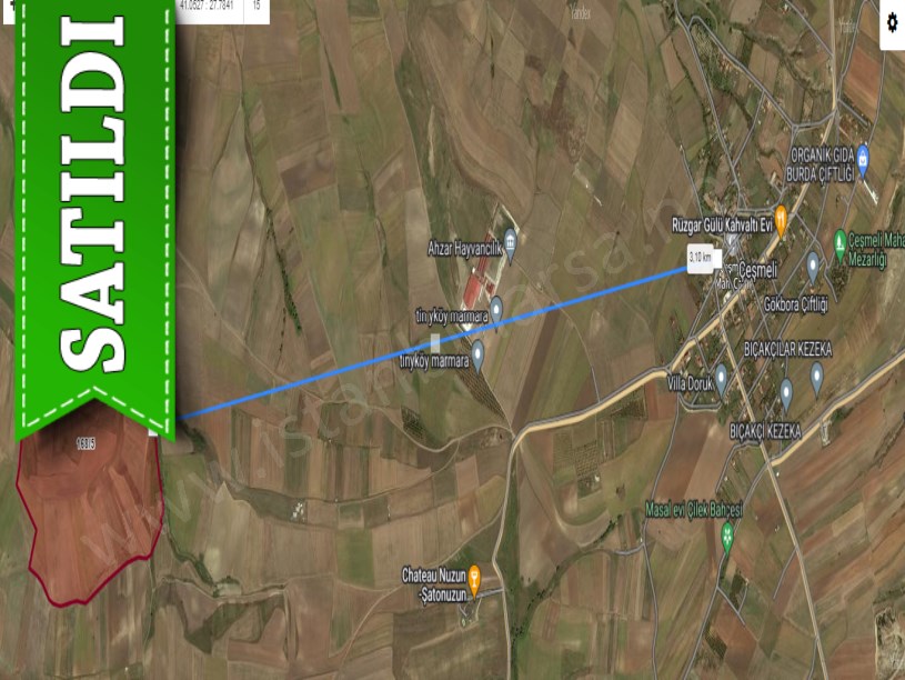 Tekirdağ Marmaraereğli Çeşmeli Mah Satılık Arsa , 398 M2 Yolu Var Hisseli