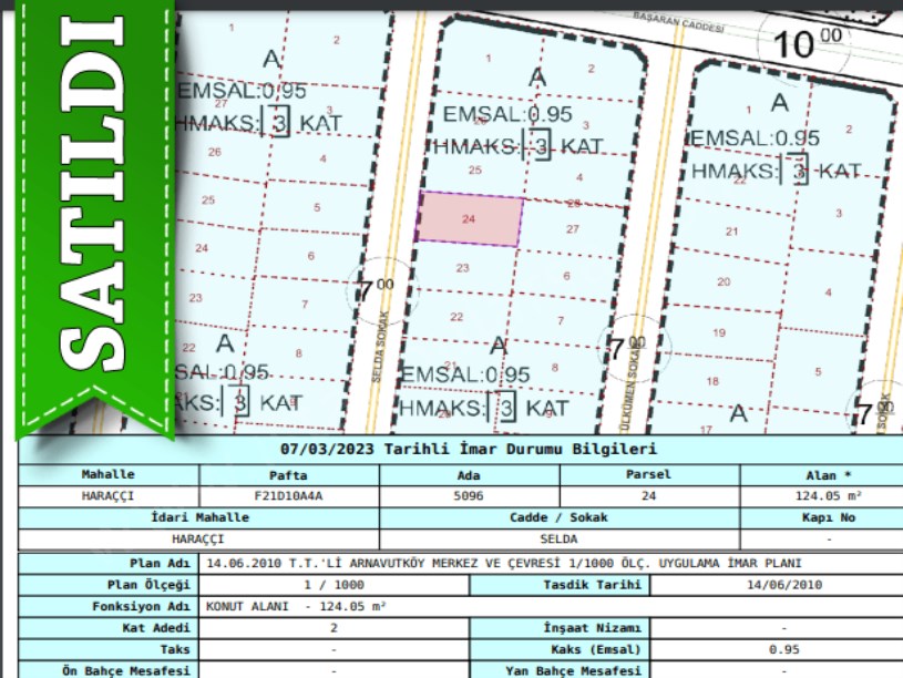 Arnavutköy Haraççıda Satılık Arsa , 125 M2 Müstakil 3 Kat İmarlı 