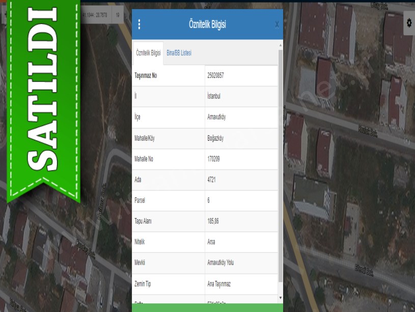 Arnavutköy Boğazköyde Satılık Arsa , 186 m2 30 Ağustos Caddesine Cephe Müstakil 