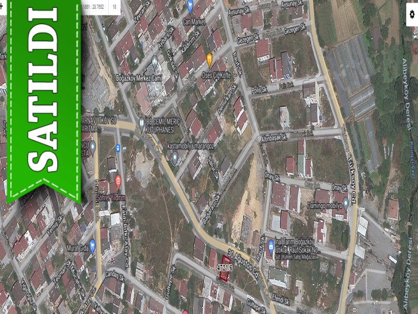 Arnavutköy Boğazköyde Satılık Arsa , 186 m2 30 Ağustos Caddesine Cephe Müstakil 
