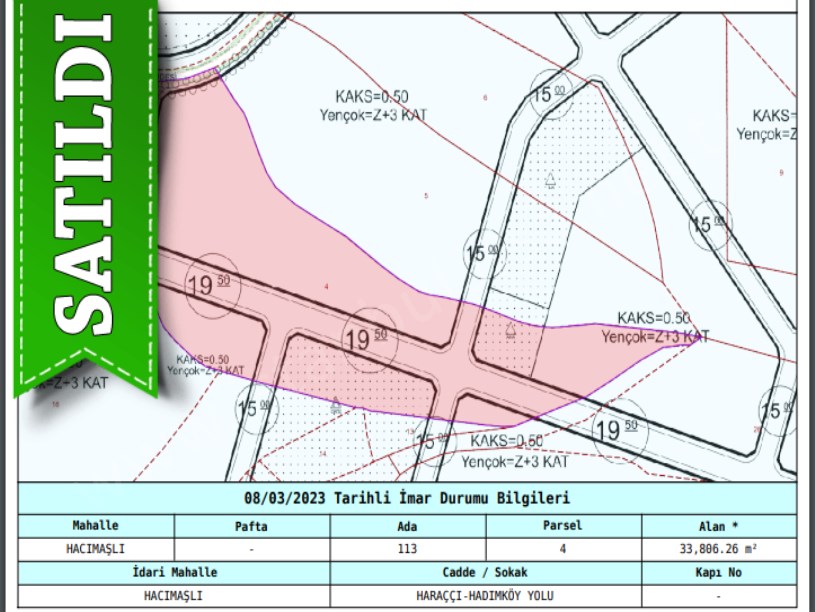 Arnavutköy Hacımaşlıda Satılık Arsa , 500 M2  Cadde Cephe  Hisseli
