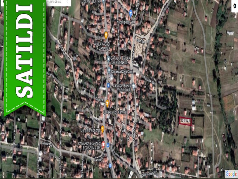 Çatalca Çanakçada Satılık Tarla , 1,182 m2 Köy İçi Tek Tapu 