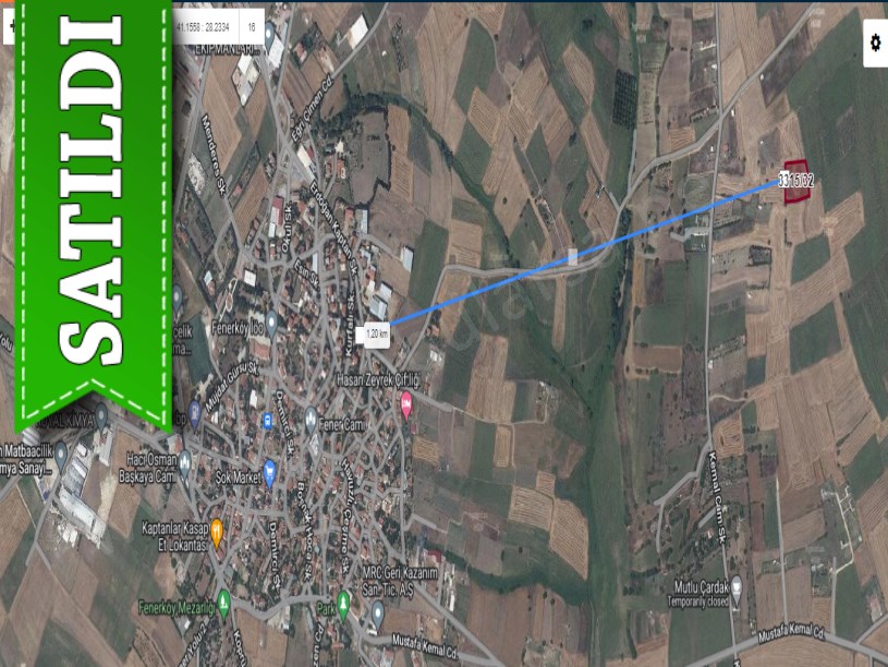 Silivri Fenerköyde Satılık Arsa , 850 m2 Çevrili Hisseli 