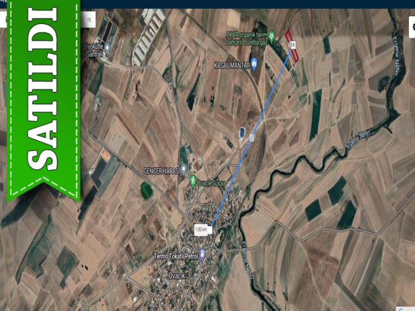 Kırklareli Lüleburgaz Ovacık Köyünde Satılık Arsa , 363 M2 Yola Cephe Çaplı Hisseli  