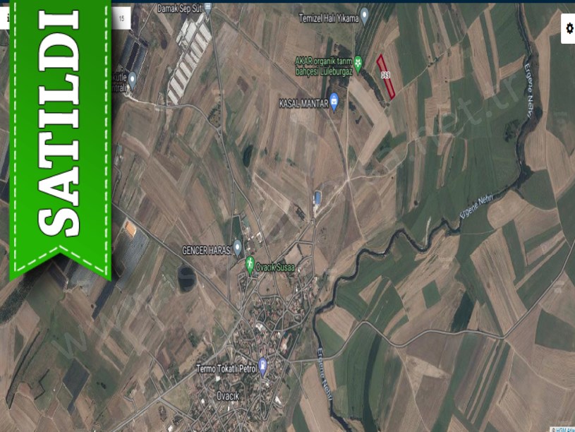 Kırklareli Lüleburgaz Ovacık Köyünde Satılık Arsa , 363 M2 Yola Cephe Çaplı Hisseli  