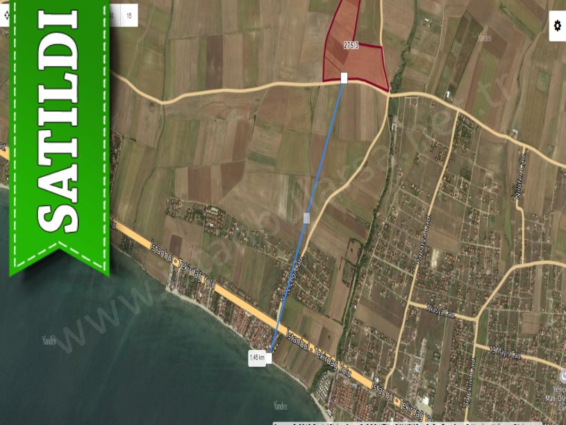 Tekirdağ Marmaraereğli Çeşmeli Mah Satılık Arsa , 281 M2 Yolu Var Hisseli 