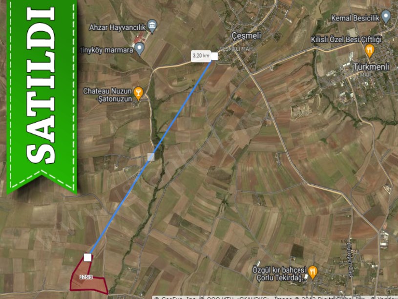 Tekirdağ Marmaraereğli Çeşmeli Mah Satılık Arsa , 281 M2 Yolu Var Hisseli 