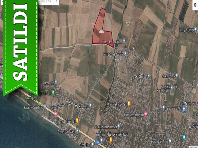 Tekirdağ Marmaraereğli Çeşmeli Mah Satılık Arsa , 281 M2 Yolu Var Hisseli 
