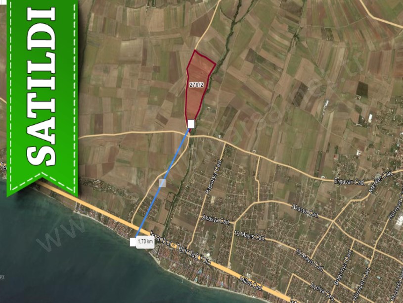 Tekirdağ Marmaraereğli Çeşmeli Mah Satılık Arsa , 240 M2 Yolu Var Hisseli 