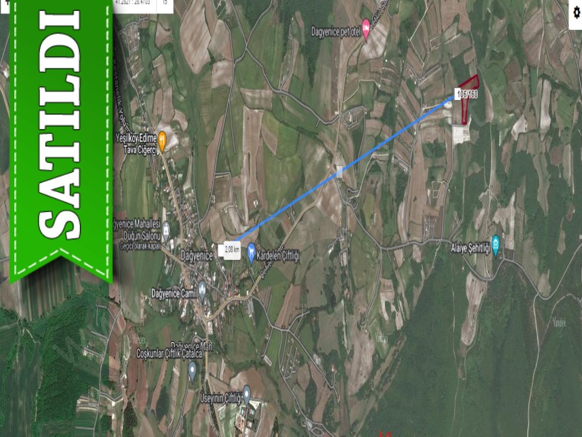 Çatalca Dağyenicede Satılık  Arsa , 391 M2 Çaplı Çevrili Yolu Var