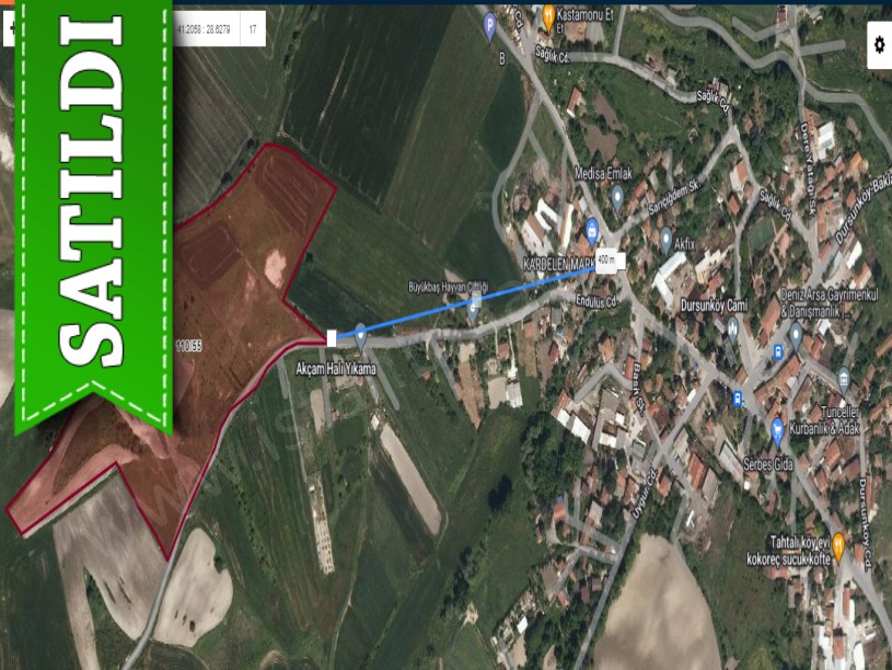 Arnavutköy Dursunköyde Satılık Arsa , 478 M2 Cadde Cephe Hisseli 