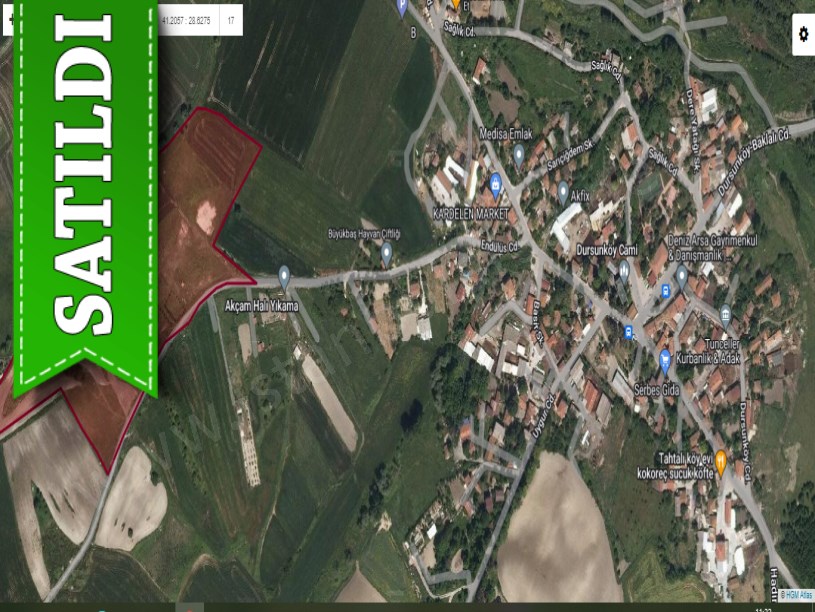 Arnavutköy Dursunköyde Satılık Arsa , 478 M2 Cadde Cephe Hisseli 