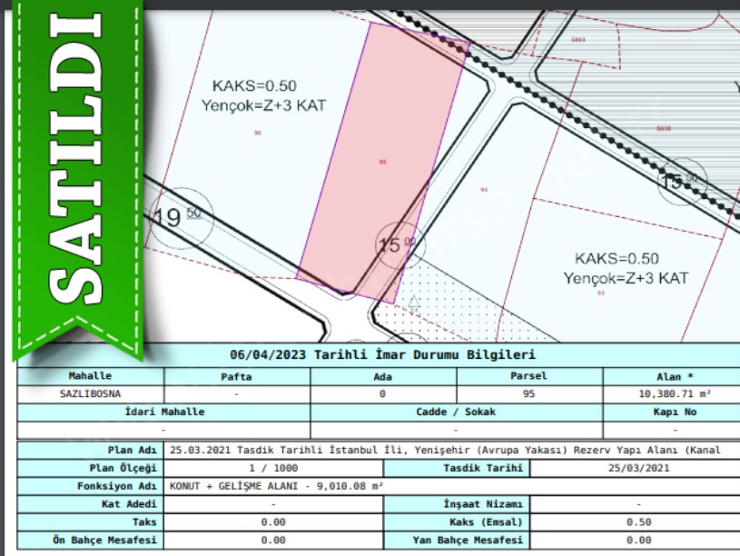 Arnavutköy Sazlıbosnada Satılık Arsa , 300 M2 Hisseli Yolu Var