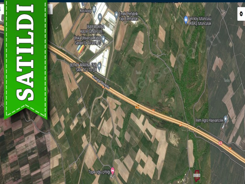Tekirdağ Çerkezköy Kızılpınar Mah, Satılık Tarla , 7 Dönüm Müstakil Yolu Var