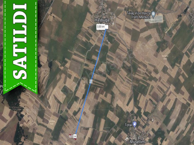 Kırklareli Vize Hasbuğa Köyünde  Satılık Tarla , 1,887 m2 Müstakil Yolu Var