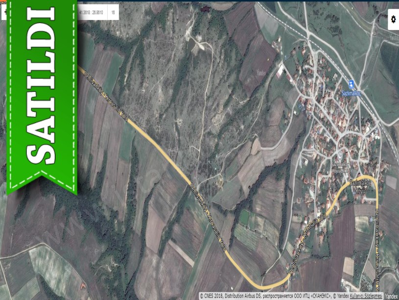 Edirne  Uzunköprü Sazlımalkoç Köyünde Satılık Tarla , 5 Dönüm Asfalt Cephe Müstakil