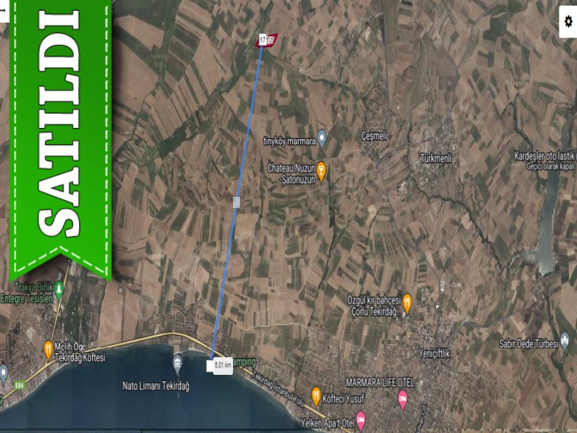 Tekirdağ Marmaraereğli Çeşmeli Mah Satılık Arsa , 264 M2 Yolu Var Hisseli 