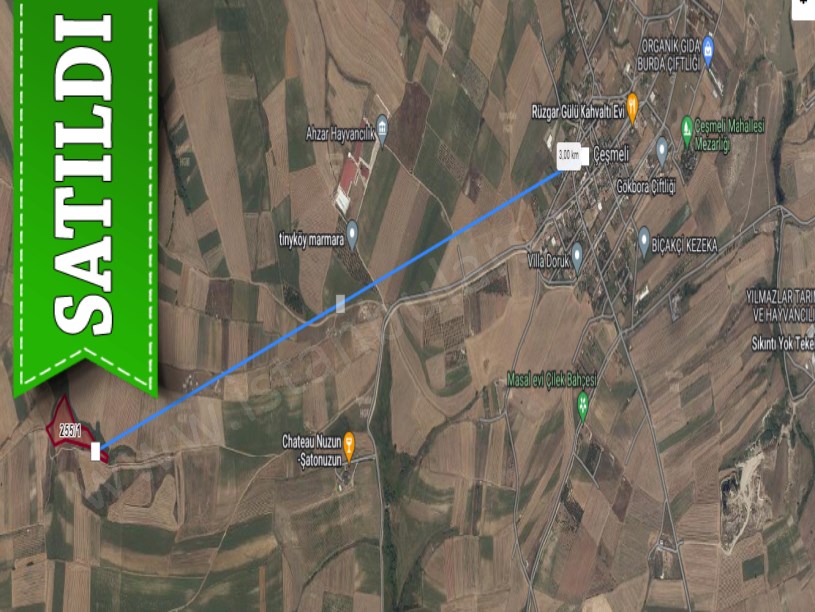 Tekirdağ Marmaraereğli Çeşmeli Mah Satılık Arsa , 197 M2 Yolu Var Hisseli 