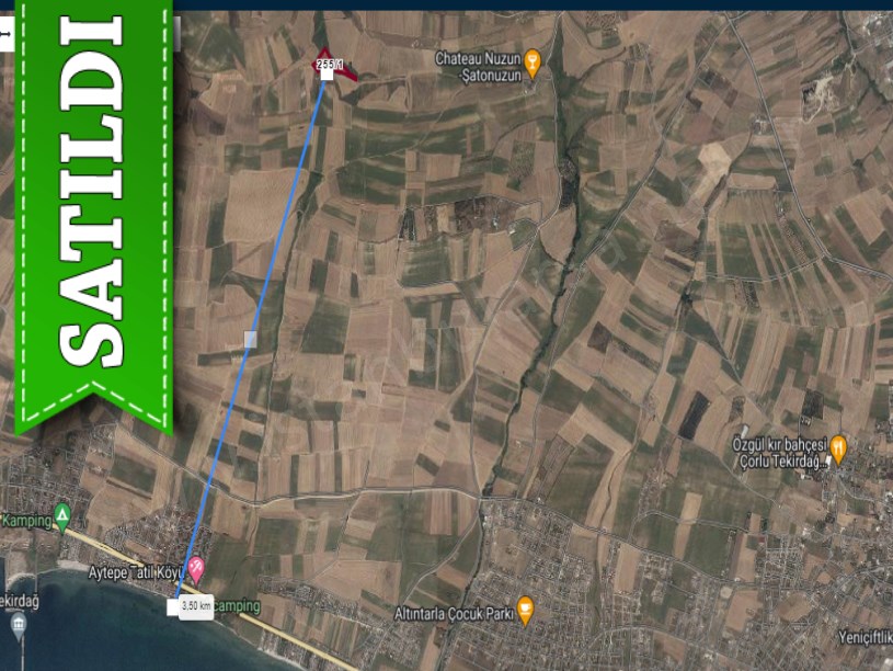 Tekirdağ Marmaraereğli Çeşmeli Mah Satılık Arsa , 197 M2 Yolu Var Hisseli 