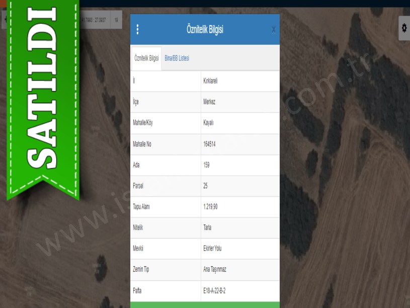 Kırklareli Merkez Kayalı Köyünde Satılık Tarla , 1,219 M2 Müstakil