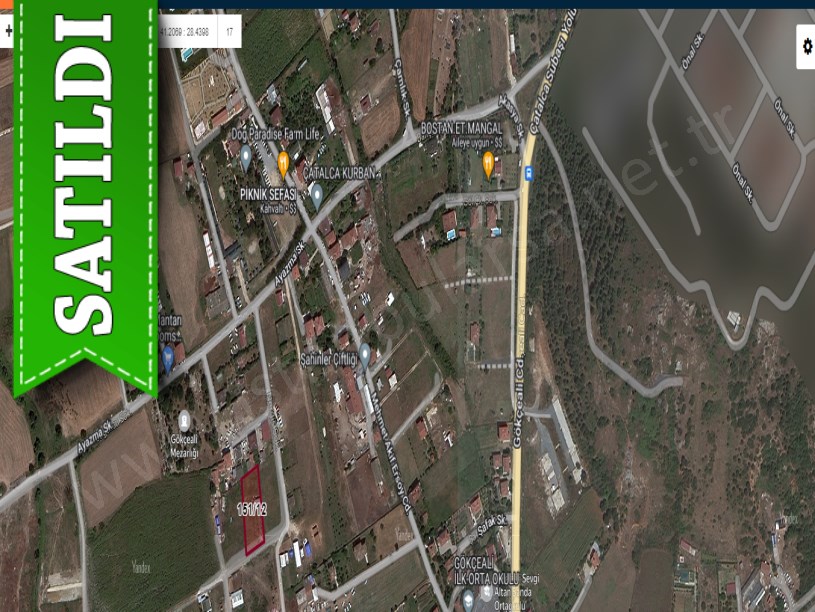 Çatalca Gökçealide Satılık Arsa , 1,680 M2 Merkezde Müstakil Yolu Var