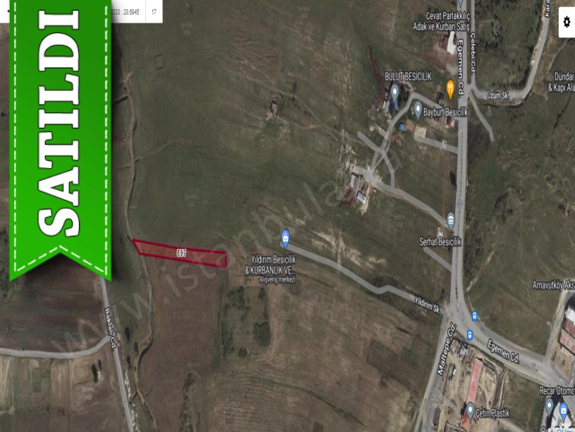 Arnavutköy Taşolukta Satılık Arsa , 400 M2 Hisseli Caddeye Yakın 