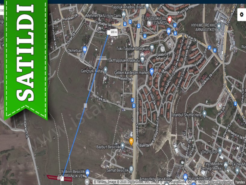 Arnavutköy Taşolukta Satılık Arsa , 400 M2 Hisseli Caddeye Yakın 