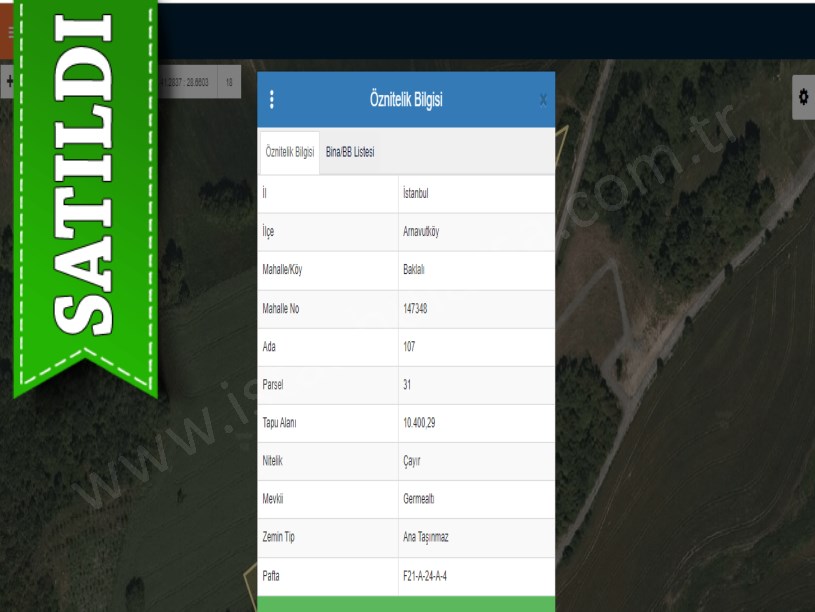 Arnavutköy Baklalıda Satılık Tarla , 10, 400 m2 Müstakil Yola Cephe 