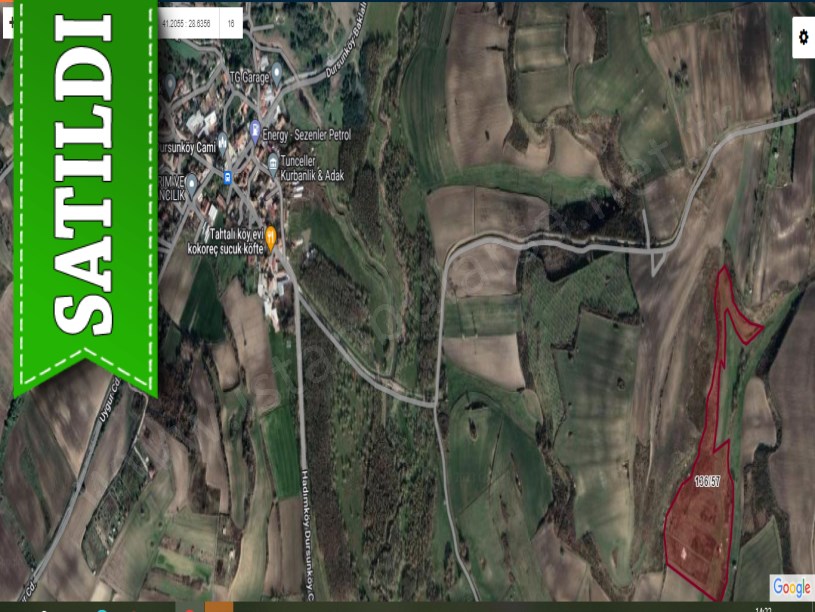 Arnavutköy Dursunköyde Satılık Arsa , 1,045 M2 Yolu Var Hisseli  
