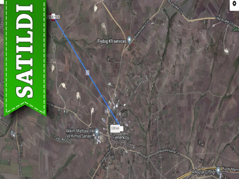 Silivri Fenerköyde Satılık Arsa , 1,980 m2  Hisseli Yola Yakın