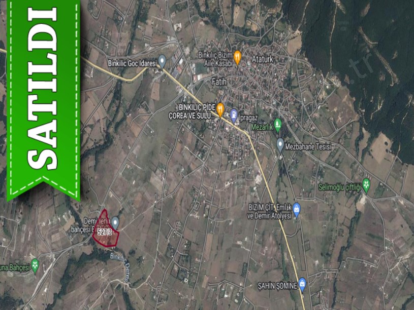 Çatalca Binkılıçta Satılık Arsa , 375 M2 Çevrili Yola Cephe