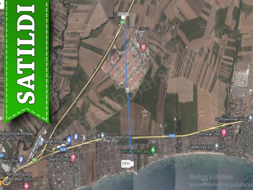 Silivri Alipaşada Satılık Arsa , 226 m2 Avrupa Otoyoluna Cephe 
