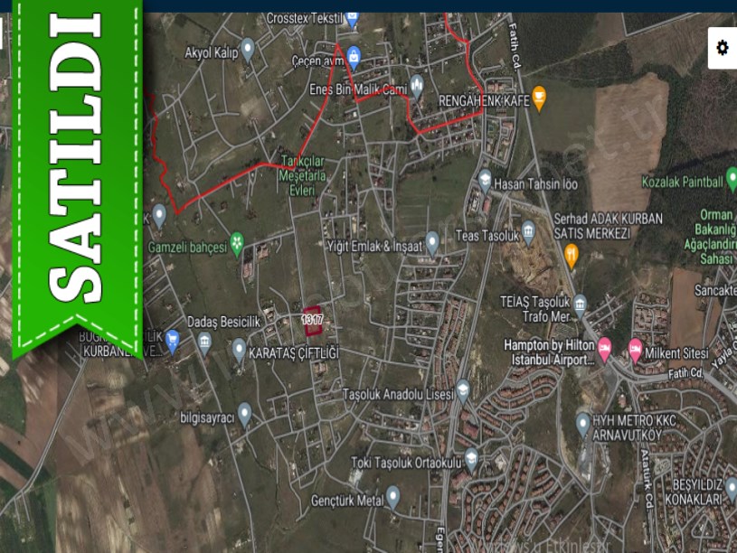 Arnavutköy Taşolukta Satılık Arsa , 350 m2 Meşetarla Caddesine Cephe Hisseli