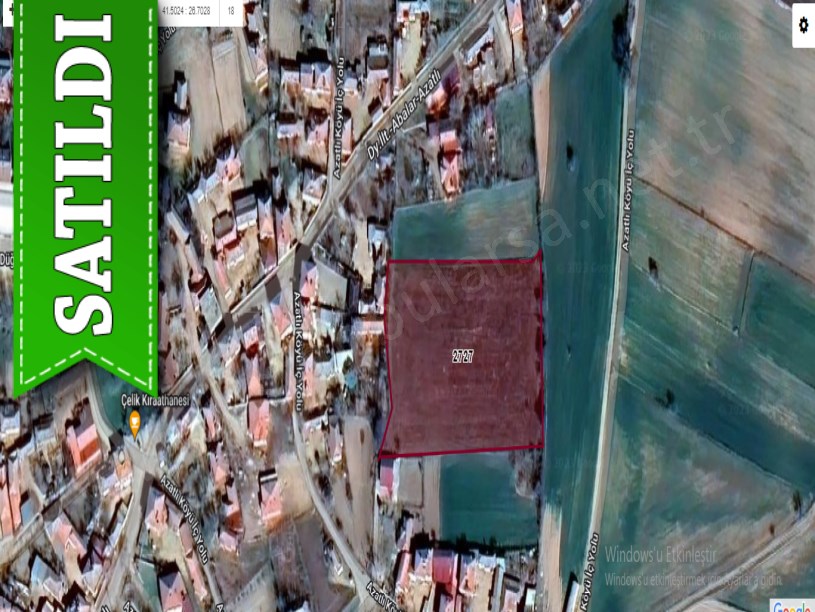 Edirne Havsa Azatlı Köyünde Satılık Arsa , 1000 M2 Hisseli Çaplı Merkezde