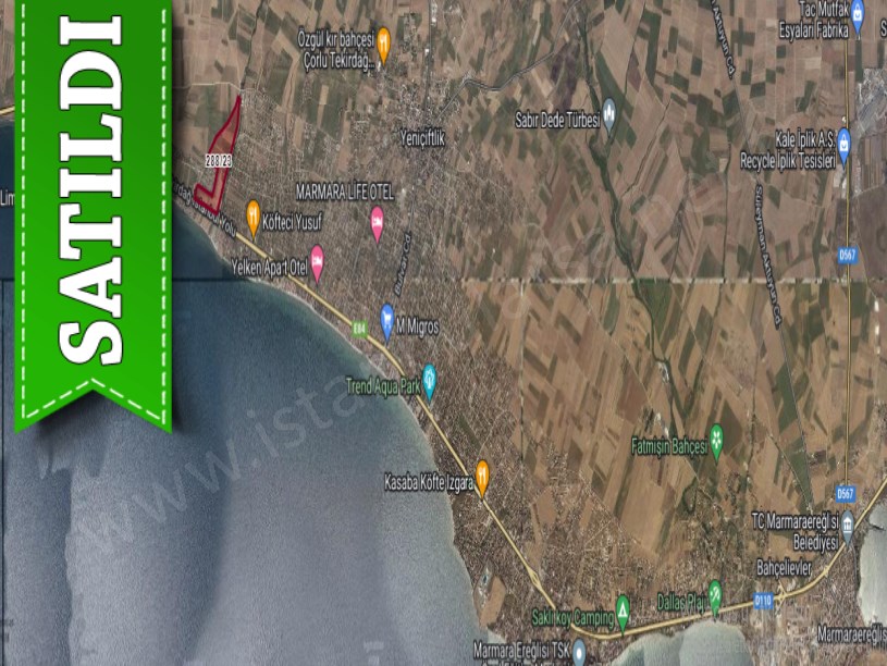 Tekirdağ Marmaraereğli Çeşmeli Mah Satılık Arsa , 289 M2 Denize Yakın Hisseli